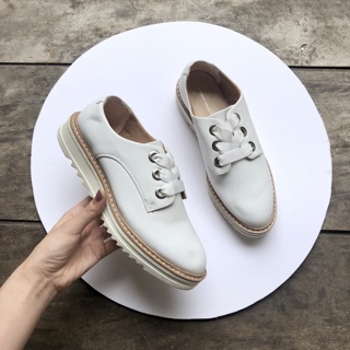 Giày oxford nữ da mềm đế flatform