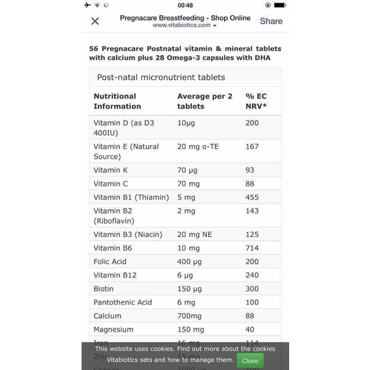 VITAMIN TỔNG HỢP CHO MẸ SAU SINH PREGNACARE BREAST-FEEDING UK