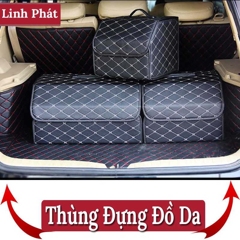 Thùng Đựng Đồ Cốp Sau Ô Tô – Có Thể Gấp Gọn - Chất Liệu Bằng Da VERSION 2