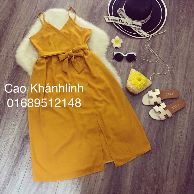 Váy maxi xẻ tà bên trong có quần/ ảnh thật shop chụp sàn