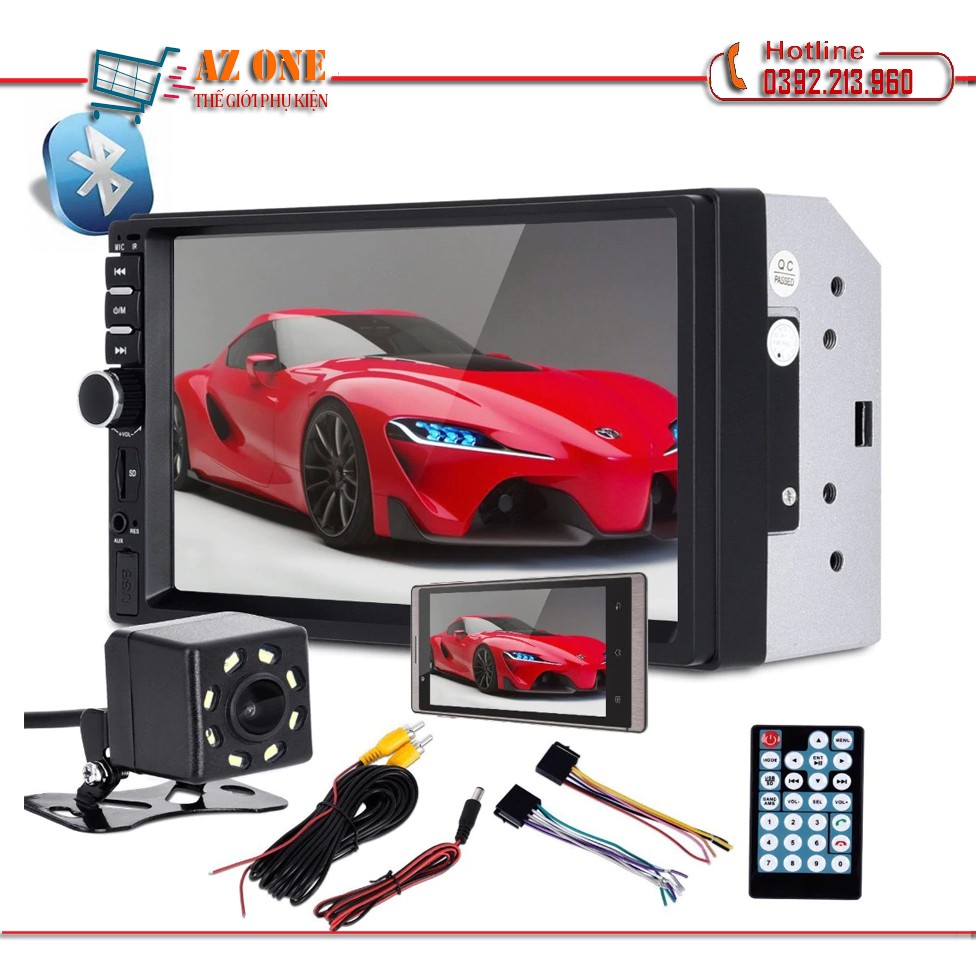 Màn Hình LCD 7 inch Phát Nhạc MP5 Cảm Ứng Bluetooth 7018B Tặng Kèm Camera Lùi Cao Cấp