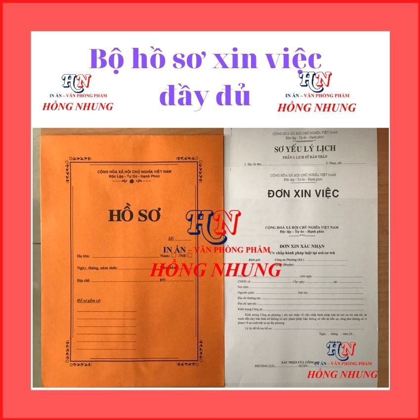 Combo 5 Bộ Hồ Sơ Xin Việc Đầy Đủ, Khổ F4, Màu Vàng/ Khổ A4 Đủ Màu Giúp Lưu Trữ Hồ Sơ Của Bạn Khi Đi Xin Việc