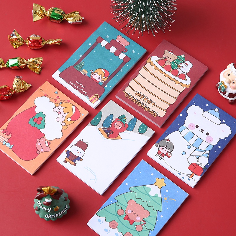 Set 50 giấy ghi chú họa tiết giáng sinh dễ thương