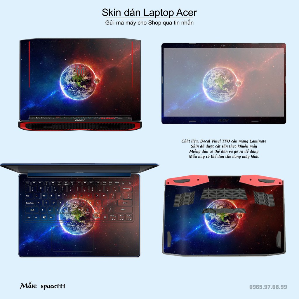 Skin dán Laptop Acer in hình không gian nhiều mẫu 19 (inbox mã máy cho Shop)
