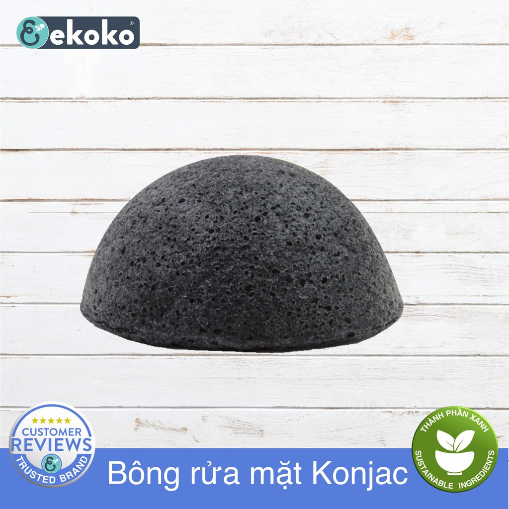 Bông rửa mặt Konjac Than hoạt tính