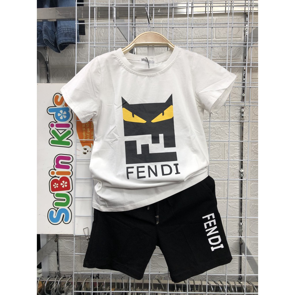 Bộ cộc Fendi mèo trắng SBB034 SUBIN KIDS