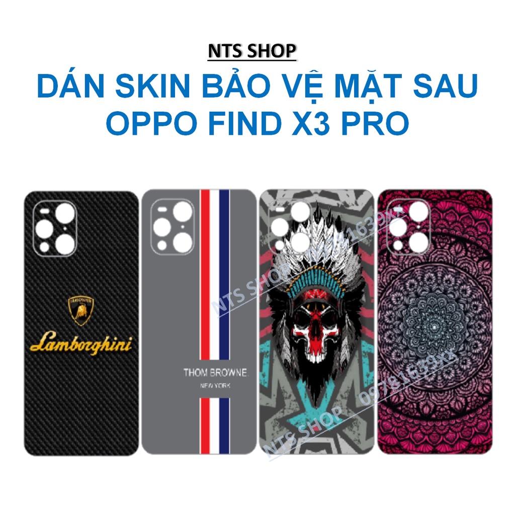 Dán skin trang trí, bảo vệ mặt sau OPPO Find X3 Pro