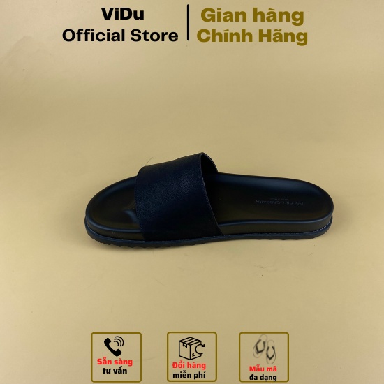 Dép nam thời trang D&amp;G đen ViDu 8809 đơn giản, trẻ trung