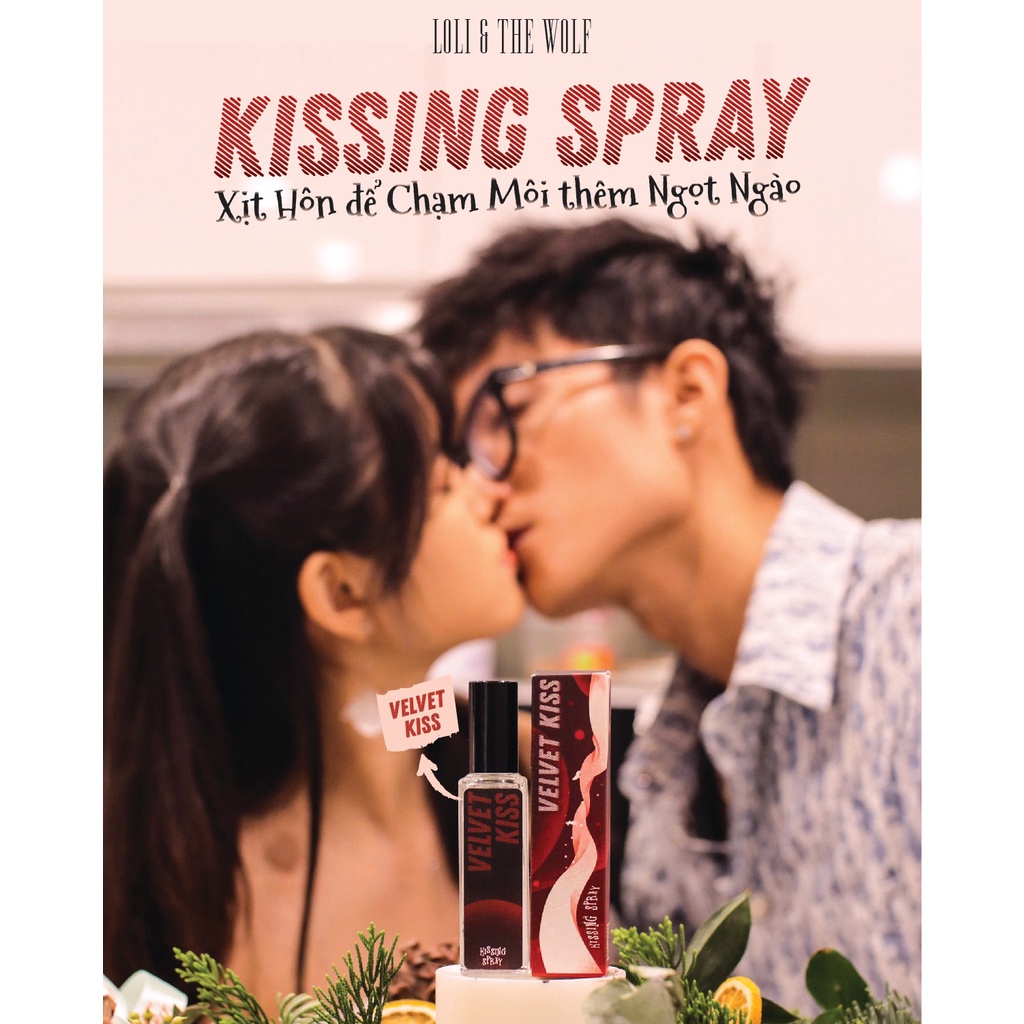 Xịt thơm miệng Kissing Spray Loli The Wolf hương Velvet Kiss vị rasberry mâm xôi chai 20ml