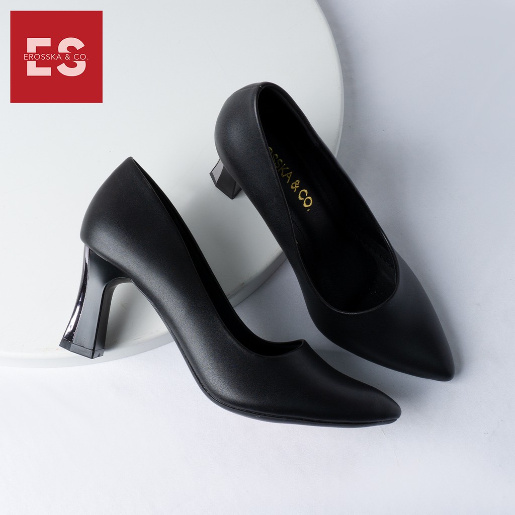 Giày cao gót Erosska thời trang mũi nhọn gót vuông kiểu dáng cơ bản cao 7cm màu nude _ EP007 | BigBuy360 - bigbuy360.vn
