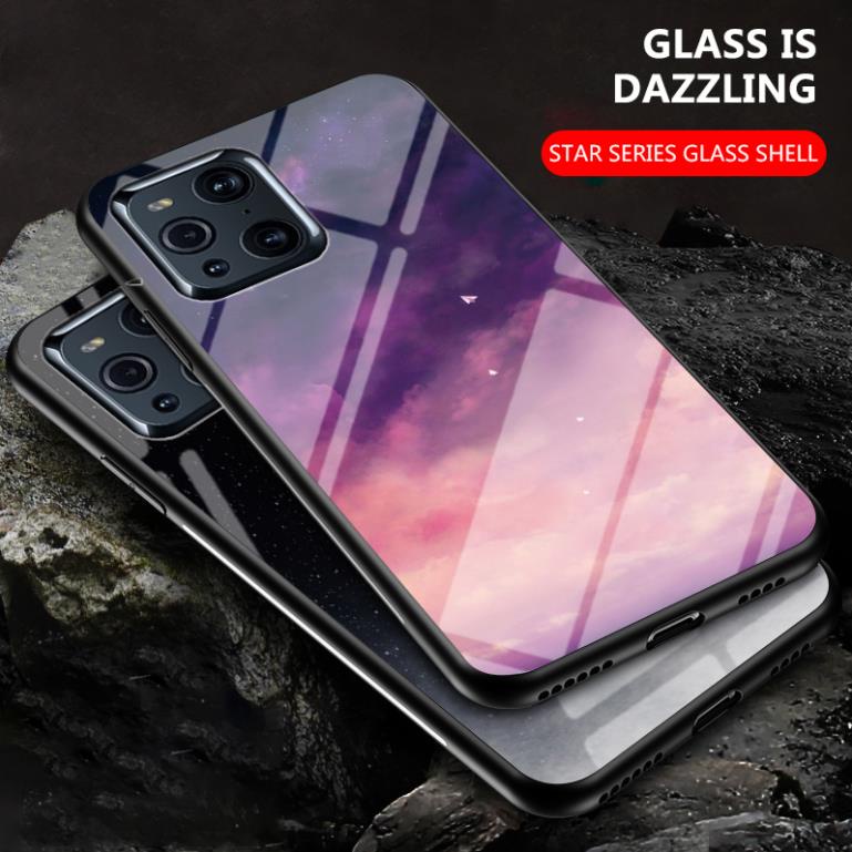 Ốp lưng OPPO Find X3/ X3 pro ép kính nano chống bể hoa tiết trời sao