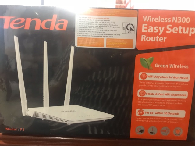 [SALE 10%] Thiết bị phát sóng wifi, modem wifi 3 anten tốc độ 300Mbps TENDA F3, F303 | BigBuy360 - bigbuy360.vn