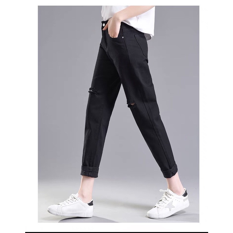 Quần jean baggy nữ cạp cao MaiAnh.88 quần bò baggy nữ rách gối phong cách Street style | BigBuy360 - bigbuy360.vn