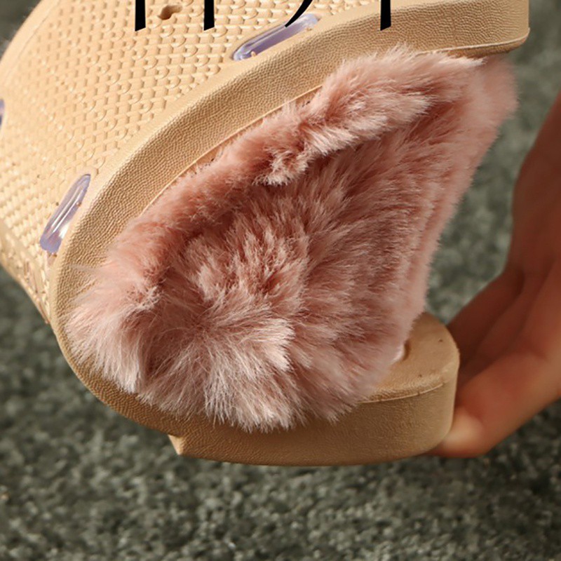 Women Fashon Cute Home Keep Warm Anti-slip All-match Concise Wear-resistance Flat Slipper