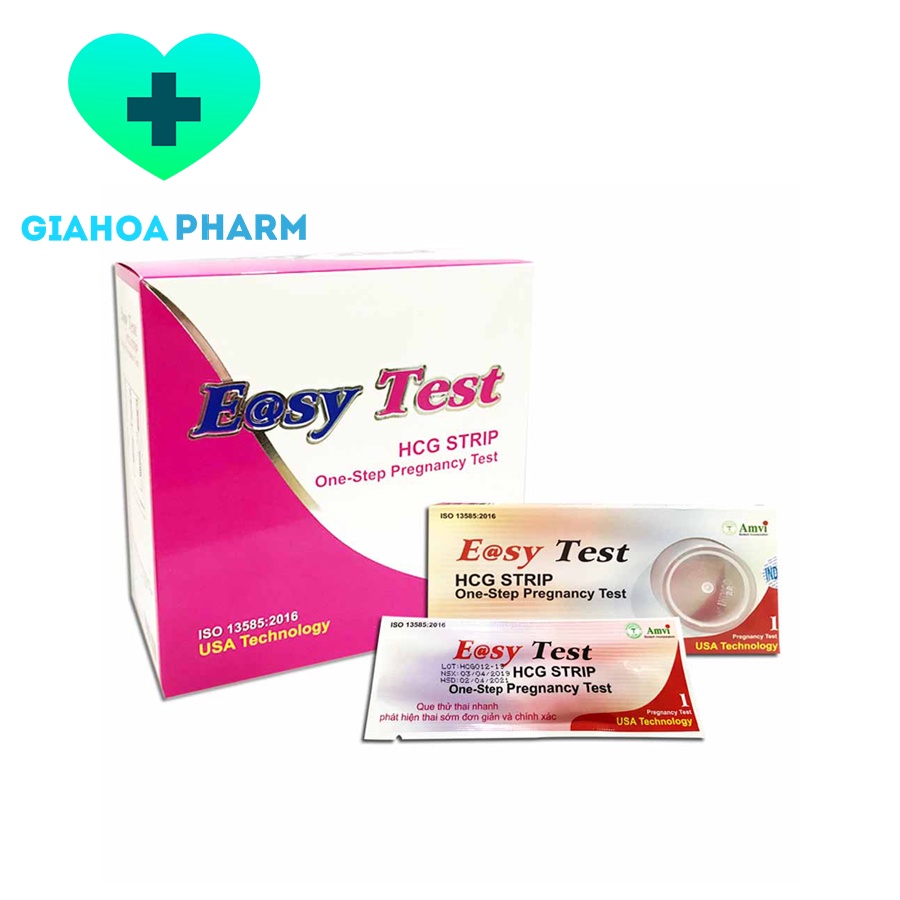 Que thử thai E@sy Test / Easy Test HCG Strip - Dụng cụ test phát hiện thai sớm, chính xác