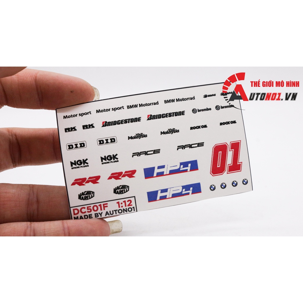 DECAL NƯỚC HÃNG GULF - REPSOL - LIBERTY WALK - PETRONAS -  MARTINI- HP4 RACE - HÀM CÁ MẬP AGV - CSGT - CSCĐ 1:12 DC501