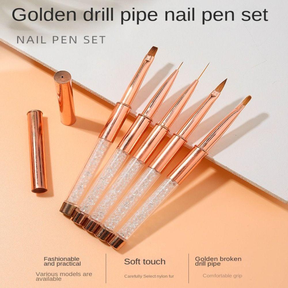 DIACHAVN Bộ 5 Cọ Vẽ Trang Trí Móng Tay Chuyên Nghiệp