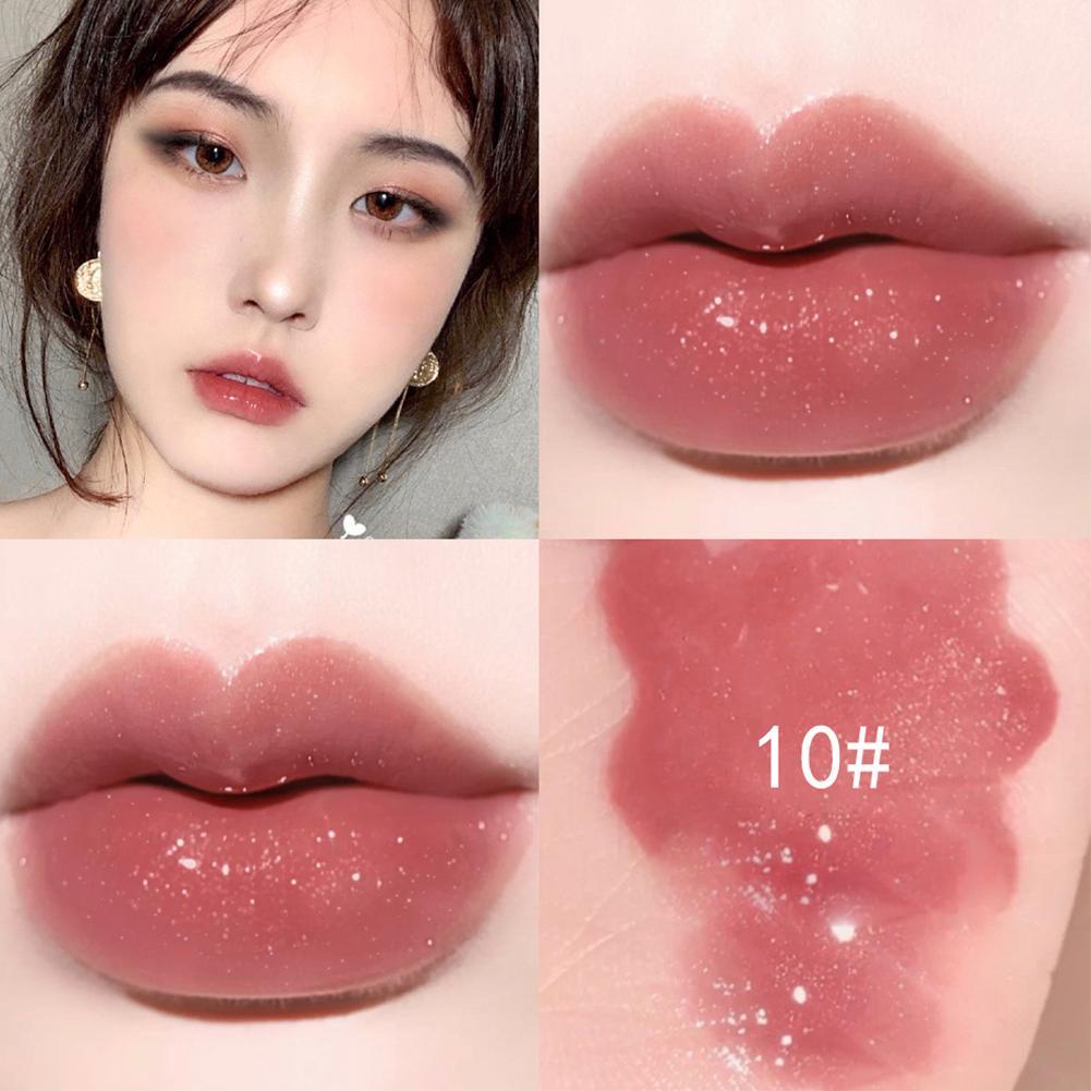 10 Pcs Pink Pearl Lip Glaze Set Lip Gloss Moisturizing And Moisturizing Lasting Y5J2