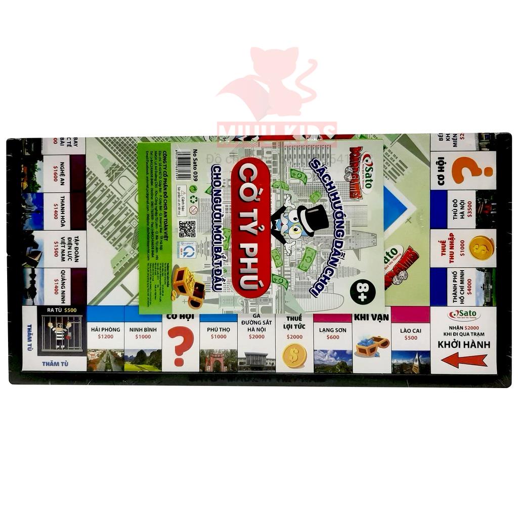 [Loại lớn] Cờ Tỷ Phú - Monopoly - bàn NHỰA cao cấp 42 x 42cm - Trò chơi rèn luyện tư duy tài chính