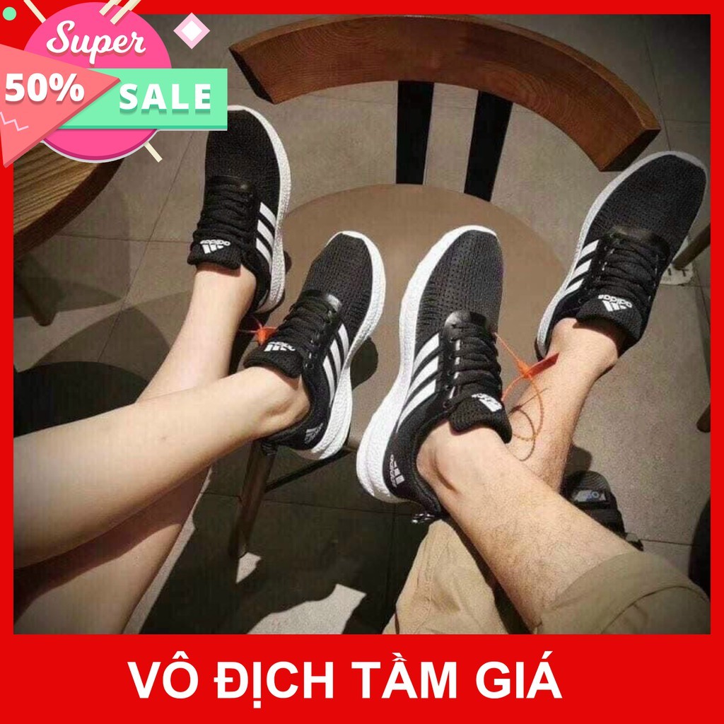 Giày Thể Thao Siêu Nhẹ Phối Đen Trắng Xuất Xịn