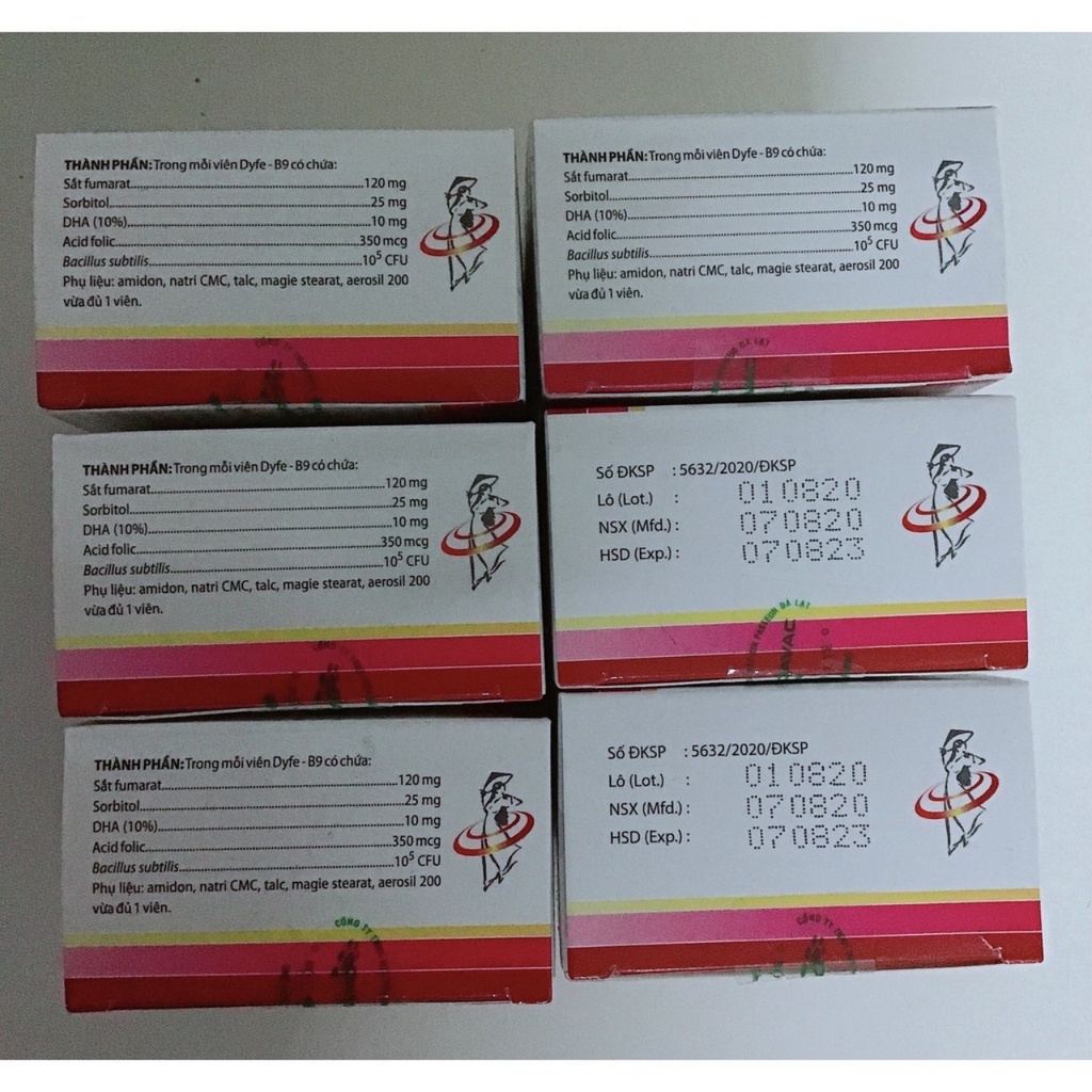 DYFE-B9 : Viên uống bổ sung sắt, Acid folic, cải thiện tình trạng thiếu máu, suy nhược cơ thể