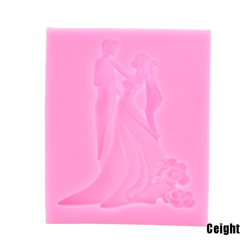 Khuôn Silicone Làm Bánh Hình Cô Dâu Chú Rể Trang Trí