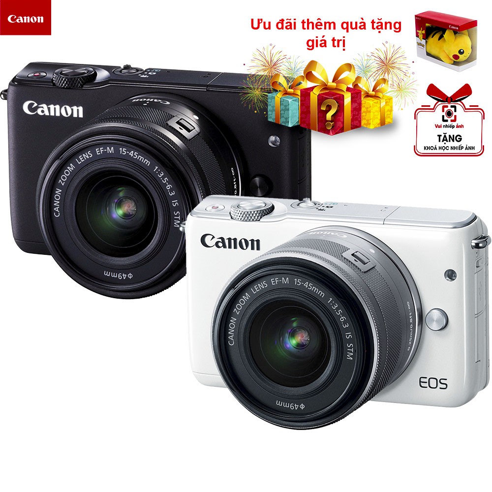 Canon EOS M10 18MP với Lens Kit EF-M 15-45mm (Chính hãng phân phối) BH 2 năm
