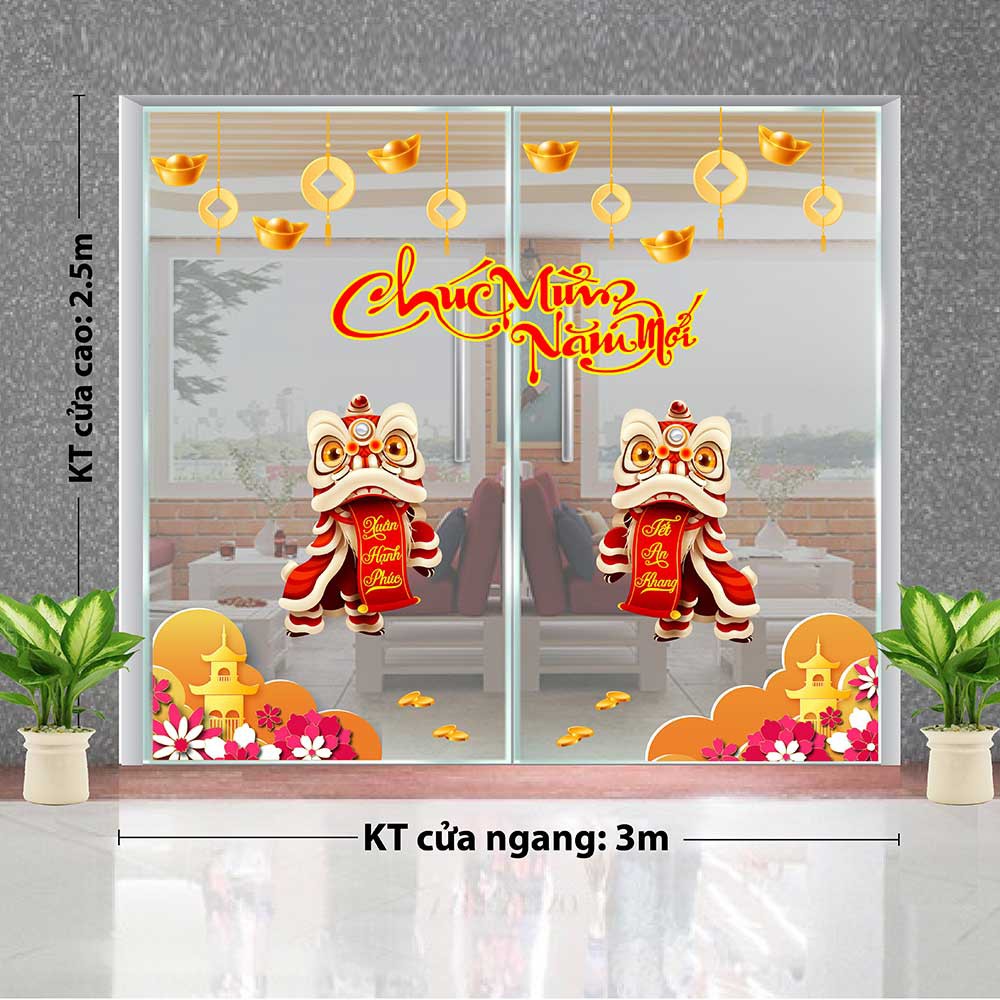 DECAL TRANG TRÍ TẾT 2021 COMBO SỐ 61