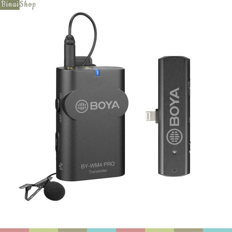 Boya BY-WM4 Pro-K3 Micro Không Dây 2.4G, Giắc Cắm Lightning, Chuẩn MFi Cho Điện Thoại, Máy Tính Bảng IOS