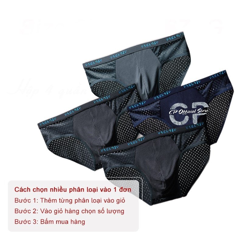 Quần lót nam ,sịp tam giác nhật, lưới, mềm, thông hơi, kháng khuẩn CP OFFICIAL