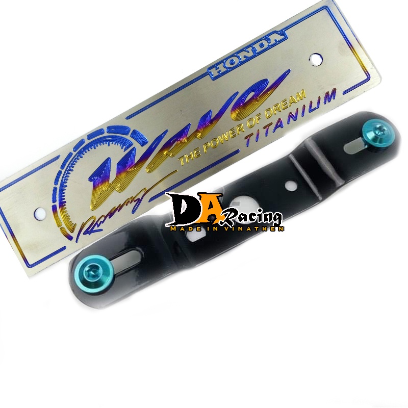 Bảng tên WAVE titan chính hãng, tặng pát gắn và ốc titan gr5 xanh lục bảo ( hình chụp thực tế)