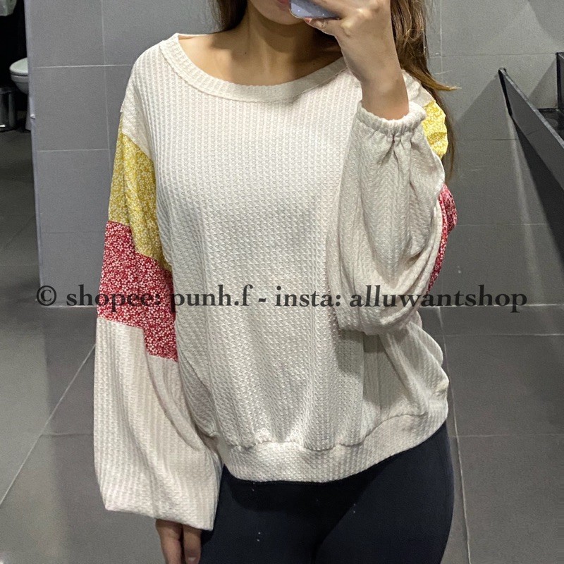 Áo thun len tay hoa F21 Sweater