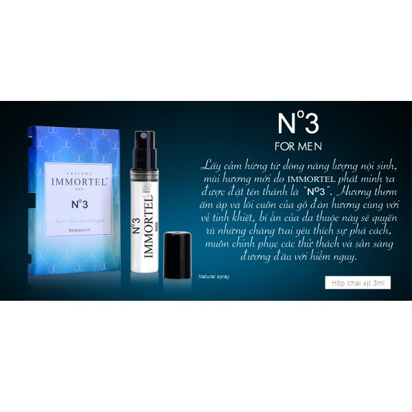 Nươc Hoa IMMORTEL Hộp Set6 _3 chai xịt 3ml : Secret + No68 + No3  Eau De Parfum | BigBuy360 - bigbuy360.vn