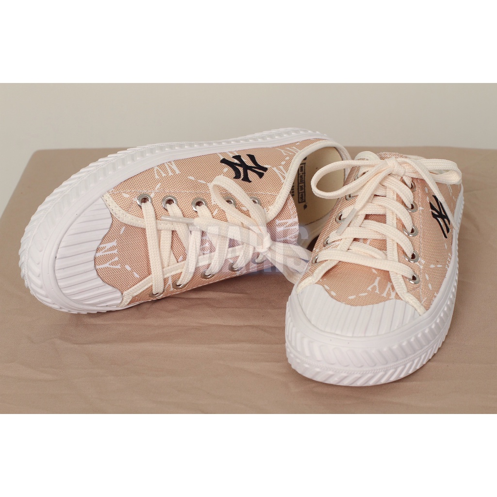 Giày sục nữ thể thao M.L.B Ny ⚡ CAO CẤP ⚡ Giày sục đạp gót vải canvas thêu 2 màu đen-tan Ulzzang mẫu hotrend - full box