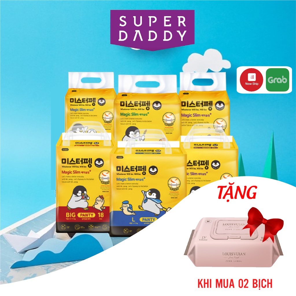 BỈM/TÃ HÀN QUỐC CAO CẤP SUPER DADDY Full Size Dán M-28m/L-24m/XL-20m. Quần L-24m/XL-20m /Big Size-18m