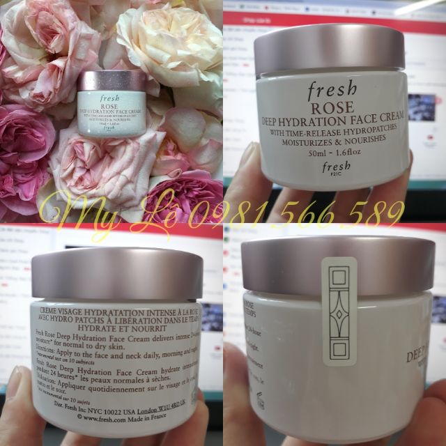 [50ml]Kem dưỡng Fresh Rose Deep Hydration Face