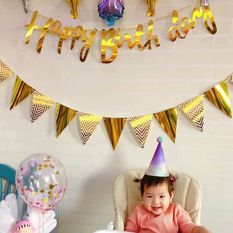 Dây Cờ Tam Giác Treo Tường Trang Trí Sinh Nhật