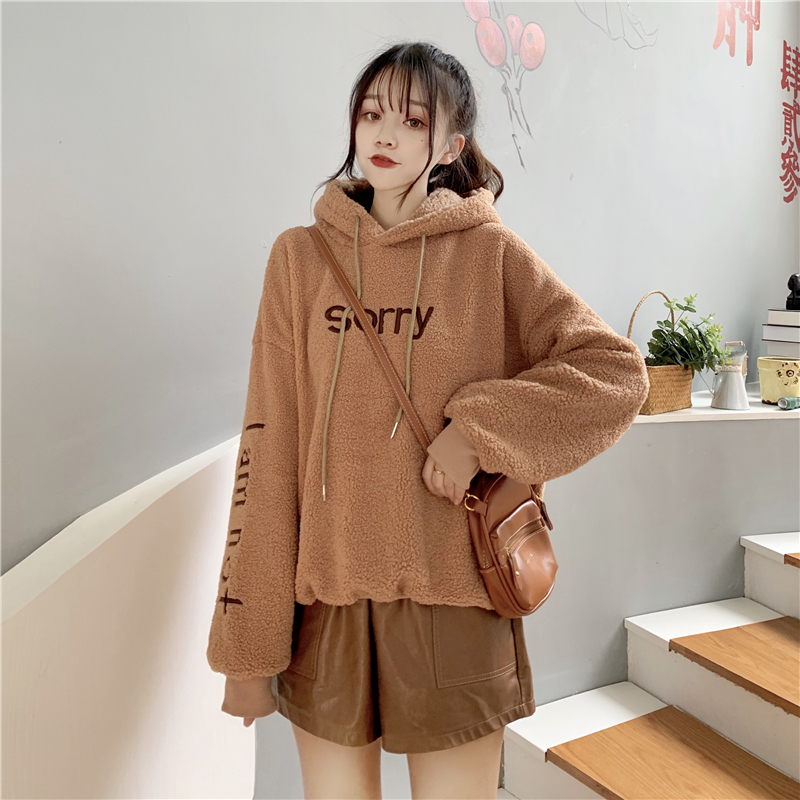 Áo Hoodie Tay Dài Dáng Rộng Thời Trang Cho Nữ