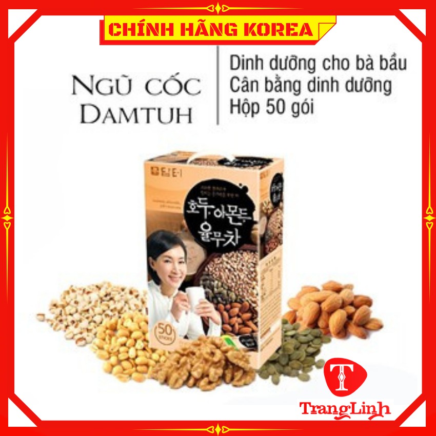 Bột óc chó ngũ cốc hàn quốc, hộp 50 gói x 18gr - Bột ngũ cốc Damtuh chính hãng - tranglinhkorea