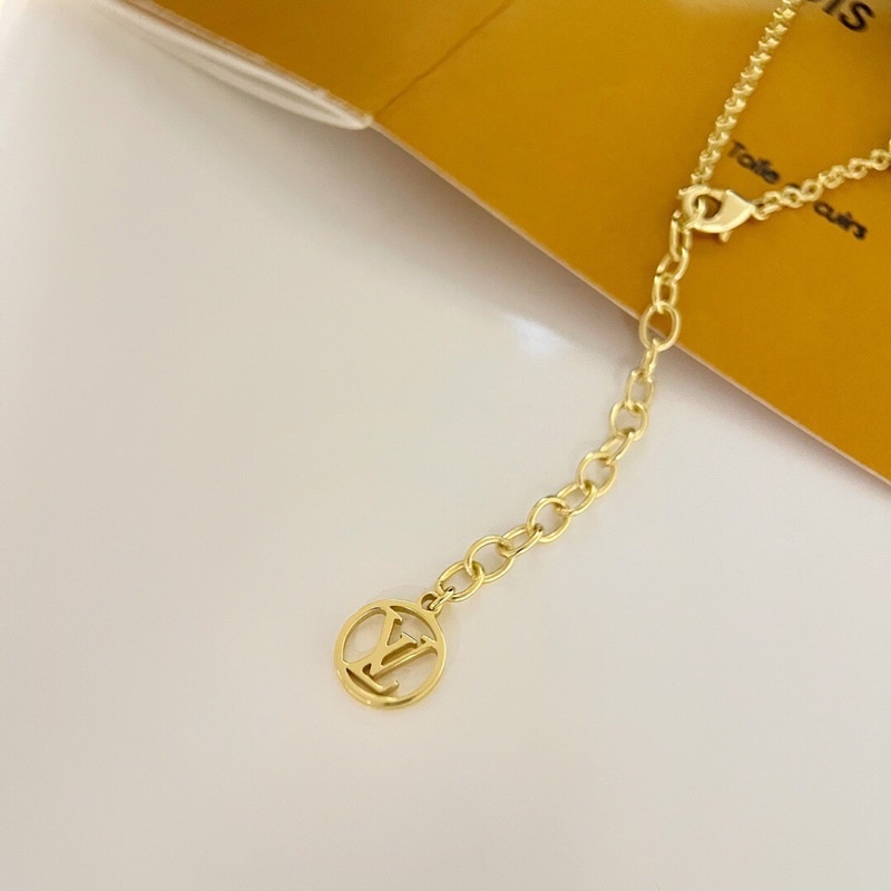 Dây chuyền nữ mặt LV đính đá cao cấp logo thương hiệu Louis Vuitton vòng cổ nữ mẫu mới 2022