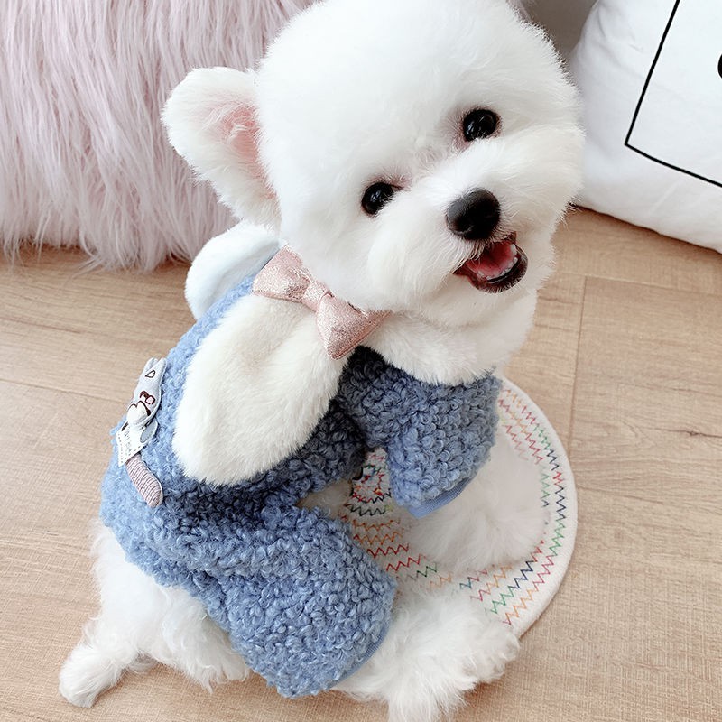 Quần áo mùa đông ấm áp có đệm cho chó Teddy Pomeranian Bichon poodle con cưng nhỏ bốn chân
