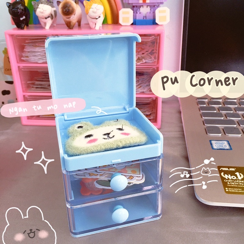 Tủ 2 ngăn mini size 7x6,5x7,3 cm Melody - Cinnamoroll - Hello kitty decor