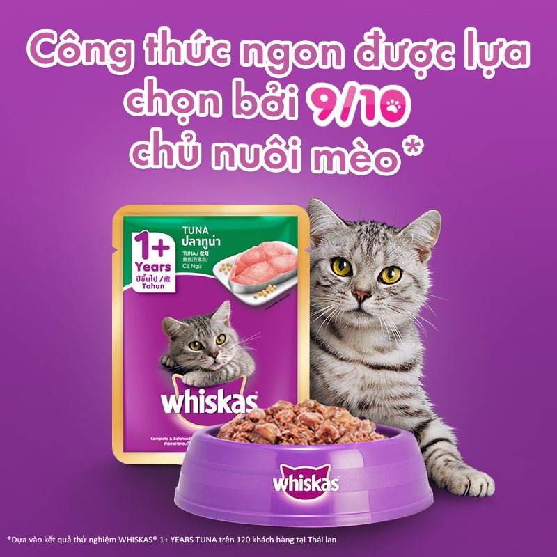 Pate Mèo lớn Whiskas 80g thức ăn dinh dưỡng cho Mèo - Nhiều hương vị