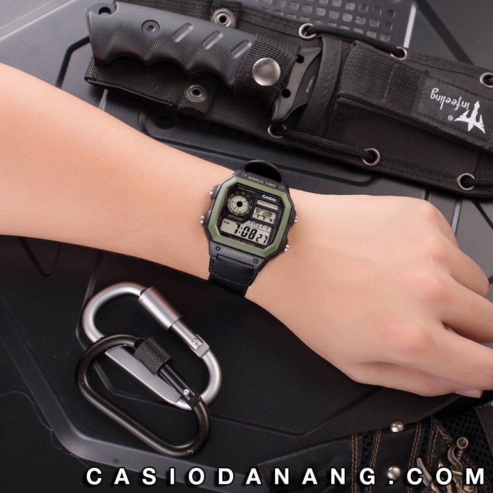 Đồng hồ nam dây vải Casio Standard chính hãng Anh Khuê AE-1200WHB-1BVDF (42mm)