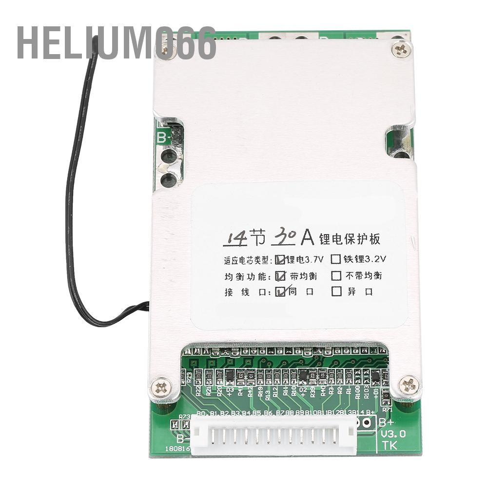 Bảng mạch bảo vệ pin Lithium BMS PCB cân bằng sạc bảo vệ quá dòng/ quá tải/ ngắn mạch 14S 50V 30A