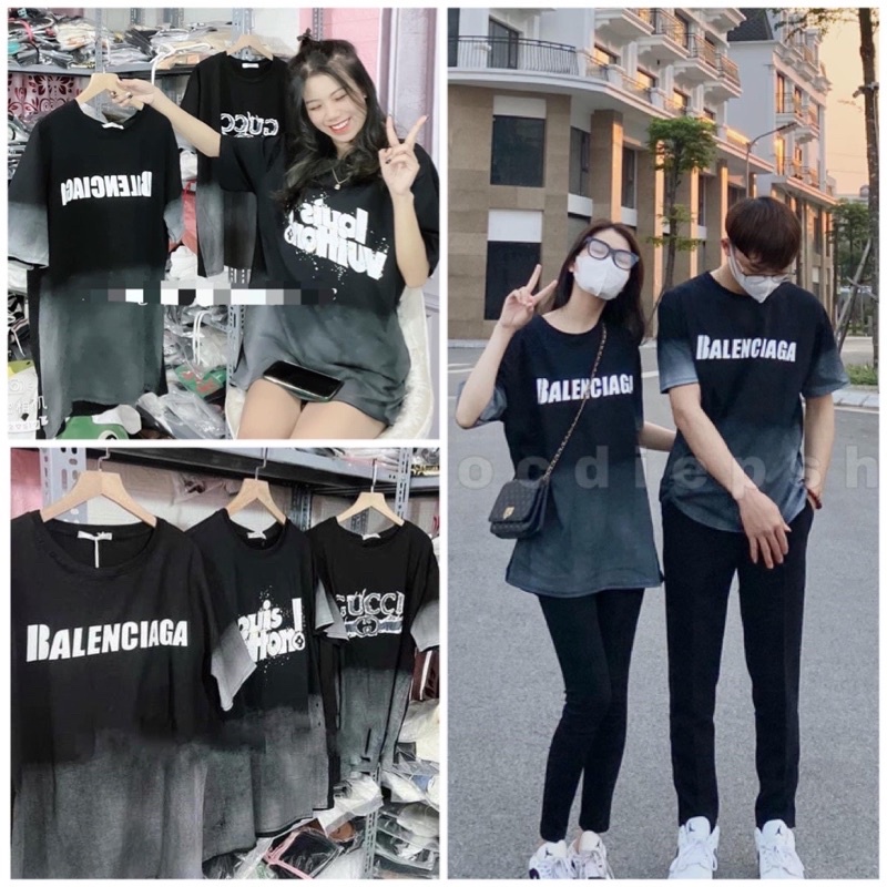 Áo Thun Loang Đen Unisex Phông Form Rộng Ngắn Tay In Hình Cá Tính Nam Nữ Ulzzang HOT