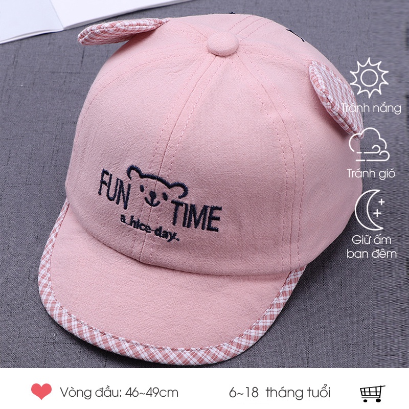 Nón lưỡi trai chống nắng trẻ em 6-18 tháng PocoHome, mũ cho bé trai bé gái cotton đũi mềm mát phong cách dẽ thương HOT