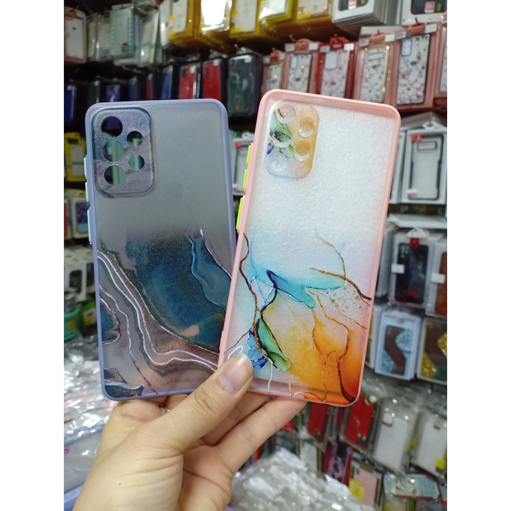 Ốp lưng Samsung A32 4g /A52/ A72 Ốp viền màu, lưng loang màu chống sốc, bảo vệ camera, phím bấm màu