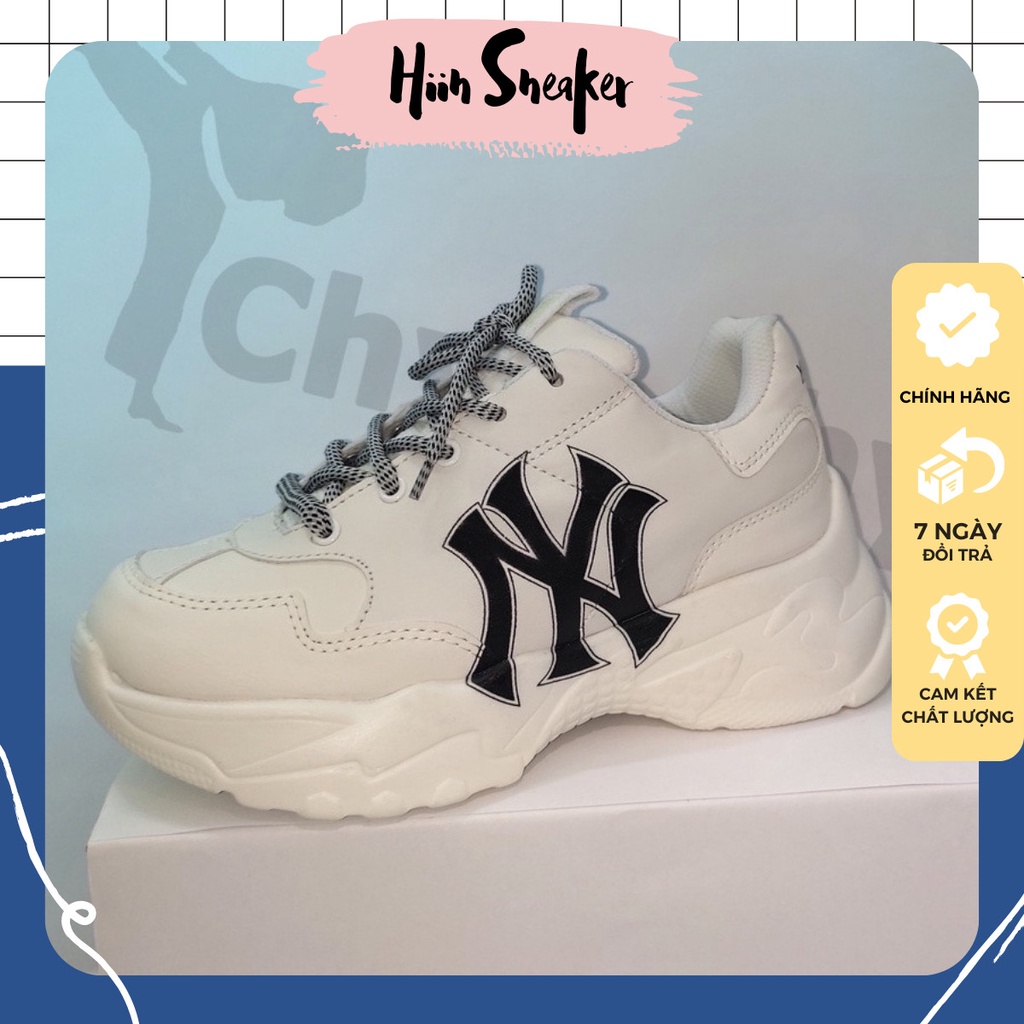 Giày MLB NY, LA, BOSTON hàng cao cấp nam nữ, Giày thể thao độn đế MLB in chữ NY tôn dáng full box bill