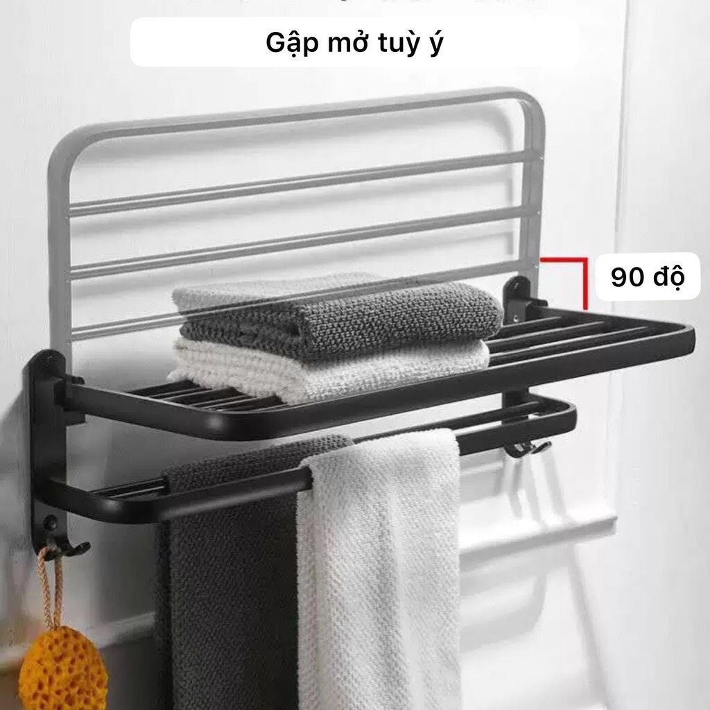 Giá Treo Khăn Nhà Tắm Inox Không Gỉ, Kệ Để Đồ Nhà Tắm Tiện Lợi Không Khoan Tường THANH XUÂN 98